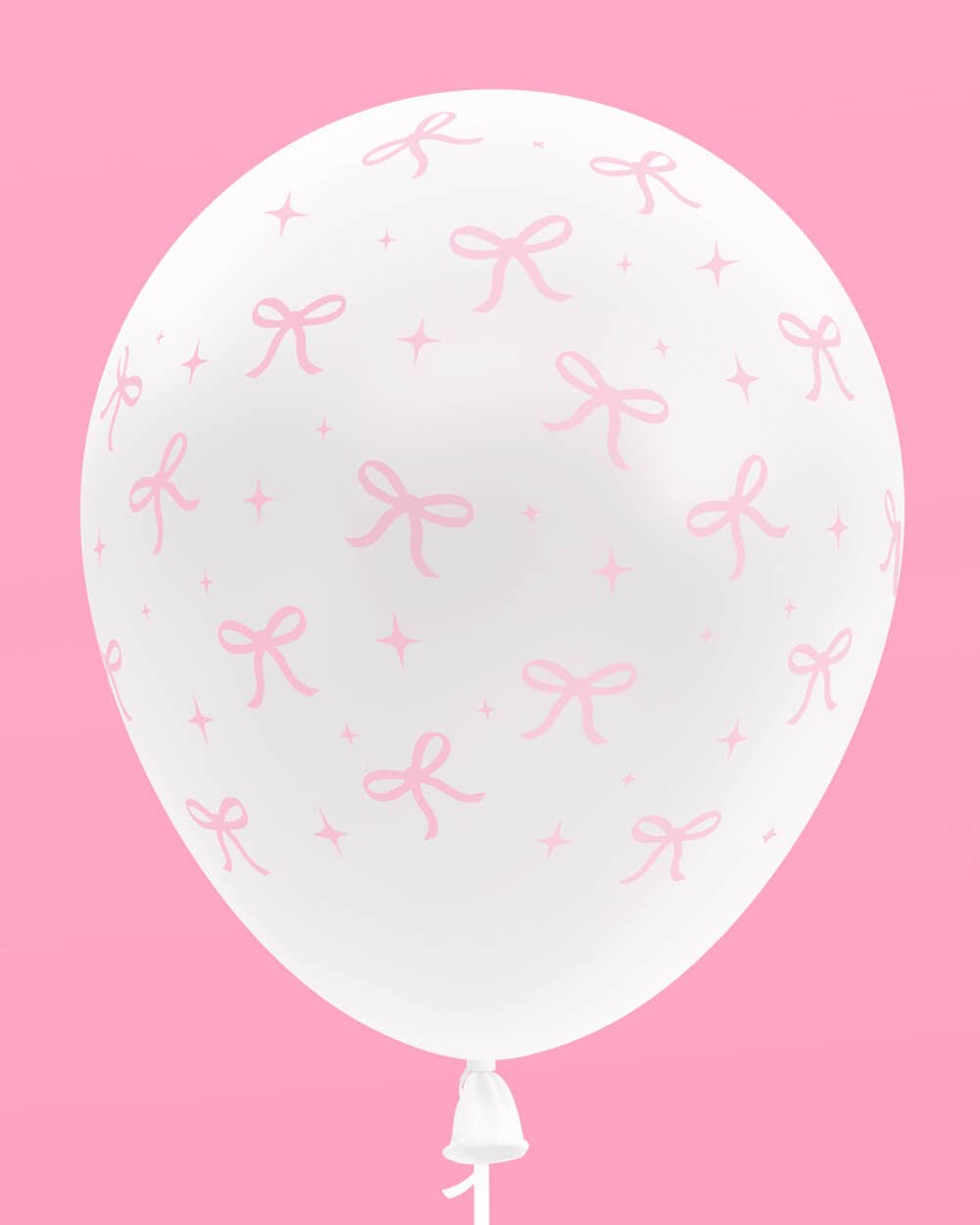 24 ct Pink Bow Latex Balloons