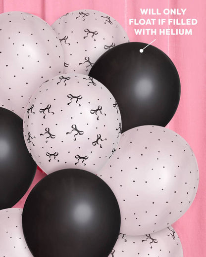 24 ct Little Black Bow Latex Balloons