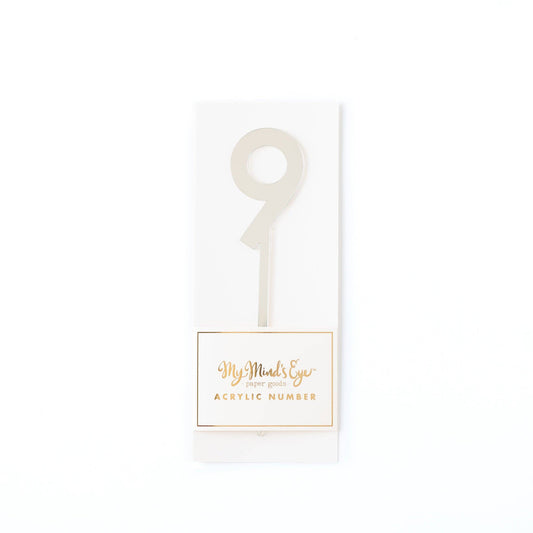 Silver Acrylic Number - 9