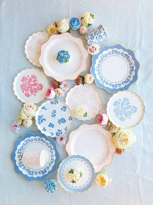 PETAL PINK ELEGANT FLORAL DESSERT PLATES