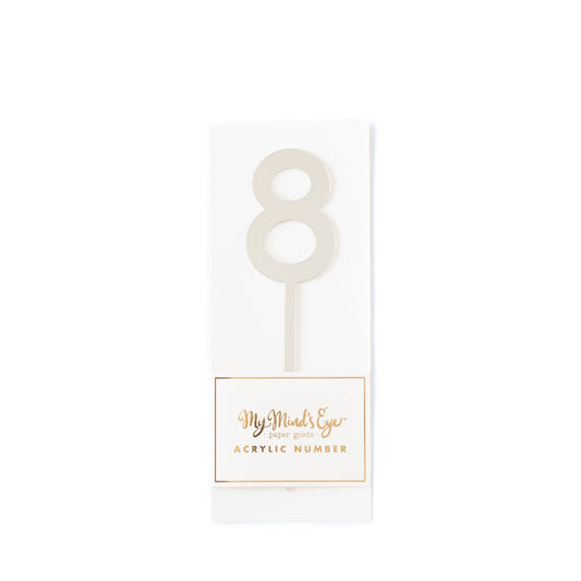 Silver Acrylic Number - 8