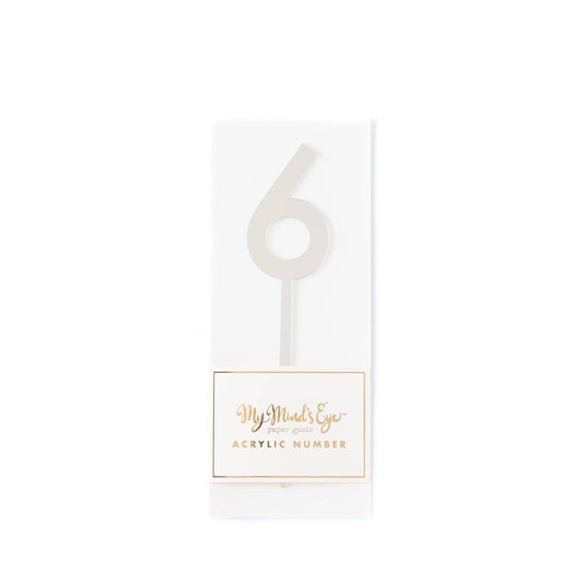 Silver Acrylic Number - 6