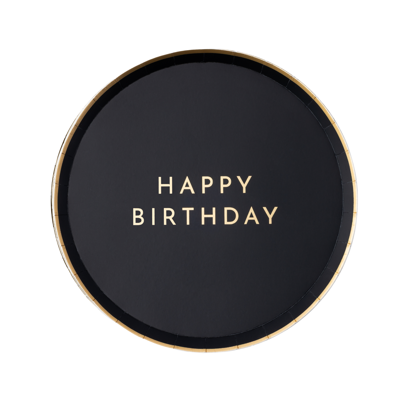 Black Noir Happy Birthday Small Plates, 8 in. (Set of 8)