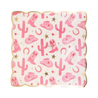 Cowgirl Cactus Pattern Dinner Plate